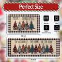 Buffalo Plaid Christmas Tree Merry Christmas Kitchen Mats Set of 2, Xmas Winter Home Decor Low-Profile Kitchen Rugs for Floor,Christmas Kitchen Mats for Floor 17x30+ 17x47 Inch (Linen-black)