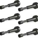 6PCS Spring Door Stoppers for Wall - 4.33 Inch Aluminum Door Stops, Matte Black Door Stoppers for Bottom of Door, Doorstops for Inside Door with Silicone Tip, Screw & Adhesive Installation (Gray)