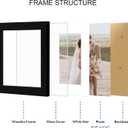 Hongkee 8x8 Picture Frame Set of 2, Made of Real Glass and Black Wooden Frame - Display Square 6x6 with Mat or 8x8 Without Mat, 8 by 8 Photo for Wall or Tabletop