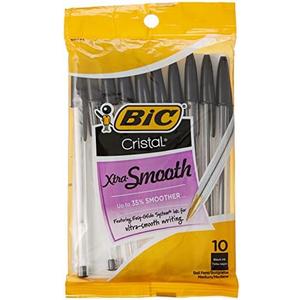 BIC Cristal Stic Medium Ball Pen, Black 7 piece