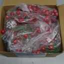 6.56FT Christmas Garland Decorations Red Berry Garlands with Lights 96 Fairy LED Lights Lighted Pine Garland for Mantle Fireplace Table Stairs Railing Xmas Tree Indoor Outdoor Winter Holiday Decor