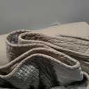 Chezmoi Collection Addy 3-Piece Navy Blue White Gray Taupe Plaid Patchwork Quilt Set - Pre-Washed Cotton Quiltd Lightweight Reversible Bedspread for All Seasons, Oversized King Size