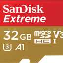SANDISK 32GB Extreme microSDHC UHS-I Memory Card with Adapter - Up to 100MB/s, C10, U3, V30, 4K, A1, Micro SD - SDSQXAF-032G-GN6MA