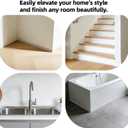 JSIWOTH 10Ft L-Shaped Bendable Silicone Quarter Round Trim Self-Adhesive Peel and Stick Molding for Floor Edge, Wall Corner, Stairs, Cabinet & Tub, White