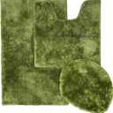 Green 3-Piece Bath Lid and Contour Set with Mat, Non-Slip Backing