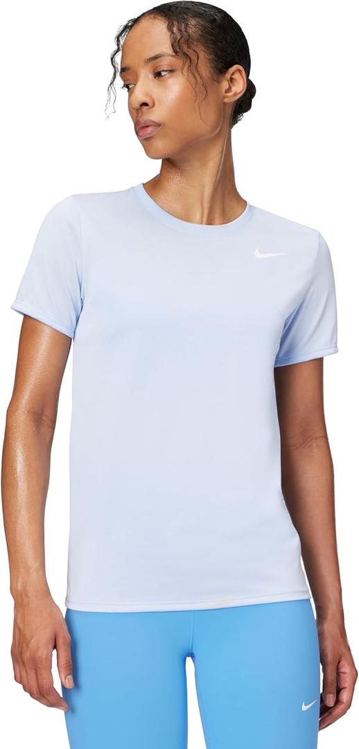 Nike Women's Dri-FIT T-Shirt, Hydrogen Blue/White, Large