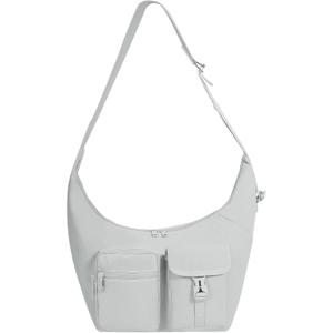 Travel Purse - Crescent Crossbody Sling Bag for Women - Cross Body Hobo HandBag Tote Shoulder Handbag (Gray)