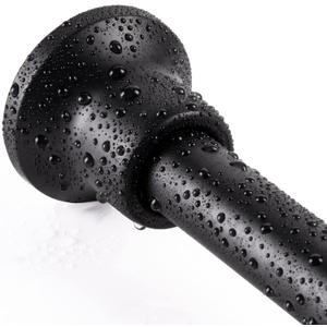 SZXIMU Spring Tension Curtain Rod 27-43 Inch, Never Rust and Non-Slip Shower Curtain Rods with Flat Top, Black