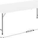 Flash Furniture 60x30 Kids Bi-Fold Folding Table, Granite White, 30"W x 60"L x 18.75"H