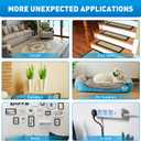 12 PCS Rug Pad Grippers, Non Slip Washable Rug Tape Grip Carpet Corner for Hardwood Floors and Tiles, Hook and Loop Pads Reusable Stoppers, Keep Area Rug Flat (White)