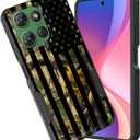 for Moto G 5G 2024 Case,Dual Layer Heavy Duty Hybrid Shockproof Hard PC Soft Silicone TPU Bumper Protective Cover Case for Motorola Moto G 5G 2024 / G Play 5G 2024,Camo Forest American Flag