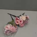 Dremisland Artificial Flowers Like Real Artificial Bouquet 2 Packs Silk Artificial Roses Bouquet with Daisy Chrysanthemum Pink Flowers for Valentines Day Centerpiece Table Wedding Party Decor