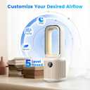 Misby Desk Fans Small Quiet, 13 Inch Bladeless Table Fan, 5 Speeds for Powerful Airflow, 70° Oscillating Fan with Night Light and Timer, Desktop Cooling Fan for Bedroom, Office, Nightstand