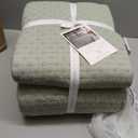 Levtex Home Cross Stitch Reversible King/Cal King Quilt Set (106x92in) and 2 Pillow Shams (36x20in) - Stitch Texture - Desert Sage - Cotton King Size Quilt Bedding Set - Lightweight Soft Pre-Washed (Sege Green)