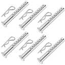 Heavy Duty Adjustable Clevis Pin with R Clip, 3/8 X 2-1/2 inches, 6 Sets