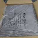 LUE BONA Vanity Stool - Square Linen Makeup Seat With Metal X Legs, Small Ottoman Chair for Makeup Room, Living Room, Bathroom - Modern Padded Foot Rest, Dark Gray