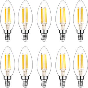 Raheem E14 LED Bulb, Dimmable, 110v 300 Lumens 2700k 40w Equivalent, Best Replacement for Halogen and Incandescent Bulb, Candelabra LED Bulbs, 10 Pack (Warm White)
