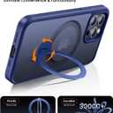 360° Rotatable Magnetic Stand for iPhone 14 pro Case Compatible with Mag-Safe 16FT Military Drop Protection, Anti-Scratch/Fingerprint Shockproof iPhone 14 pro Phone Case(Matte-Blue)