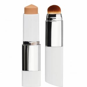 Color Changing Foundation Stick with Built-In Brush, Dewy Finish Cream Foundation Makeup, Easy Blend Medium to Full Coverage Color-Adapting Face Makeup Stick for Natural Everyday Look, 14g