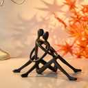 Embracing Couple Iron Sculpture, Romantic Love Metal Decor, Wedding Anniversary Engagement Valentines Day Gift