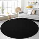 Gifeas Ultra Soft Round Area Rugs for Living Room Bedroom, 5x5 Feet Black Thickened Memory Foam Modern Indoor Circle Carpets, Non-Slip Comfy Circular Rug for Boys Girls Nursery Room Home Decor