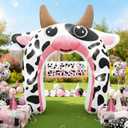 12FT Cow Inflatable Arch Outdoor Decorations Giant Cow Blow Up Built-in 5 LED Lights for Farmhouse Theme Baby Shower First Rodeo Birthday Western Cowboy Cowgirl Party Yard Garden Lawn