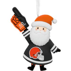 Hallmark NFL Cleveland Browns Santa Fan Christmas Ornament, Gifts for Sports Fans