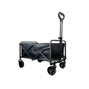 Heavy Duty Collapsible Wagon Cart, 230 lbs Utility Foldable Wagon with Adjustable Handle, Removable Waterproof Fabric, Portable Folding Cart for Groceries, Beach, Camping – Black A