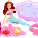 Mattel Disney Princess Toys, Ariel Mermaid Doll & Pool Set with Moldable Sand, 3 Molds & 6 Accessories, Inspired by The Little Mermaid Movie