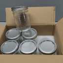 Amzcku 16oz vintage Mason Jars with Lids, Wide Mouth Canning Jar, Safe For Storage, Canning, Pickling, Preserving, Fermenting, DIY Crafts & Decor 6 Pack