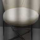 Hillsdale, Marisol Round Metal and Upholstered Vanity Stool with Scoop Back for Makeup Room or Bathroom, Off-White, 

	20.75"D x 20.75"W x 25"H