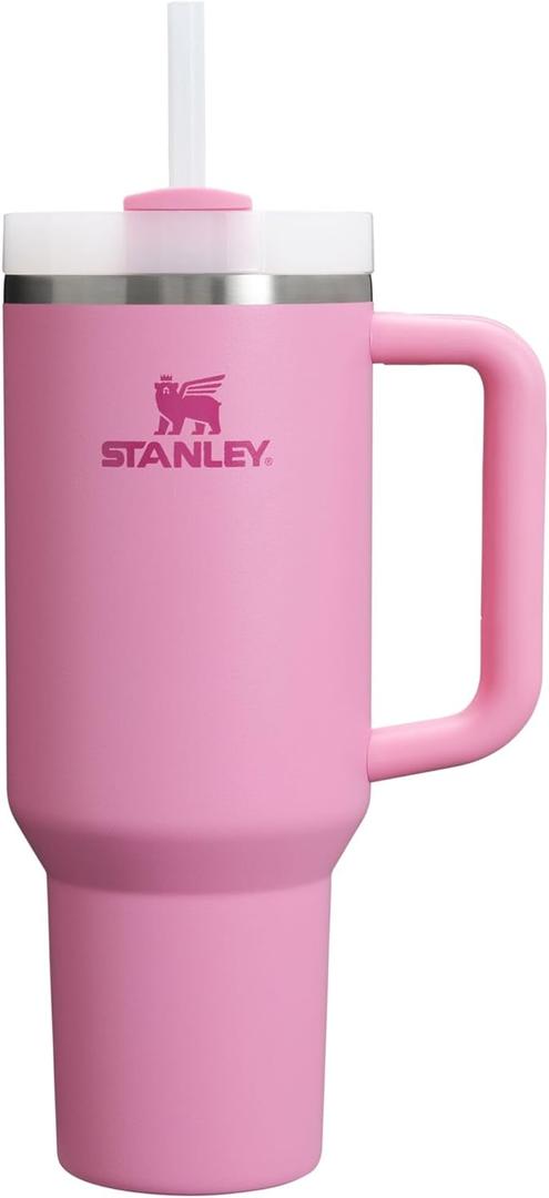 Stanley Quencher H2.0 Tumbler with Handle and Straw 40 oz | Flowstate 3-Position Lid | Cup Holder Compatible for Travel | Insulated Stainless Steel Cup | BPA-Free | Peony