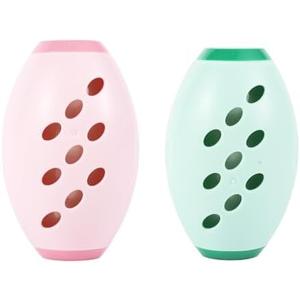 2 x 2pcs Reusable Lint Rollers, Washable Mini Roller Portable Remover Extra Sticky Lint Roller Ball Dog Cat Hair Removal Tool for Clothes Travel Pets Laundry Cars (Pink, Green)
