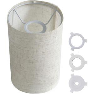 Cloth Lamp Shade Round lamp shade Natural Linen Lamp Cover Small Table Lamp Cover for decorate Table Lamp and Floor Lamp (Beige Round)