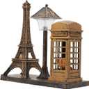 Vintage Eiffel Tower Street Lamp Night Light - Decor Figurine for Desktop, Home, Office, Party, and Outdoor Pathway Decorations