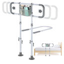 Bed Rails for Elderly Adults Safety, Sturdy Beds Assist Rail for Seniors; Adjustable Beds Rail Stable Bed Cane Guard with Extended Handle Bar - Fit King Queen Full Twin Bed