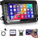 Android Car Radio for VW Volkswagen Jetta Passat Seat Golf MK5 MK6 T5 Tiguan Touran EOS Polo Car Stereo, 7'' Head Unit Touch Screen with Mirror Link WiFi GPS Bluetooth FM/RDS Rear Camera SWC USB