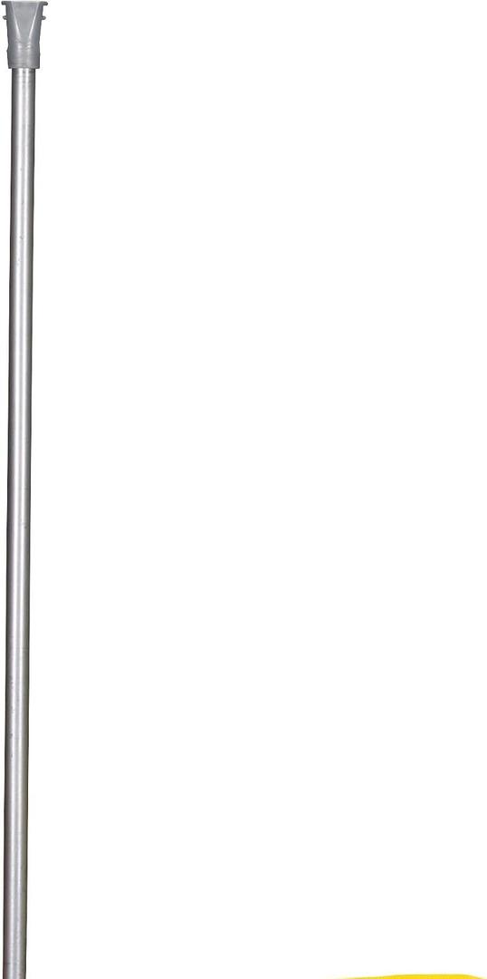 Household Essentials Outdoor Telescoping Clothesline Prop in Steel Pole with Threading Eyelet and Stake Mount, Silver,  1.75" L x 1.75" W x 85" H