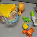 EKU Dinosaur Bath Toys for Kids Toddlers Age 18months+ Interactive Floating Sea Animal Dice Mold Free Fishing Game Water Play Bath Time Bathtub Storage Bag Girl Boy Baby Infant