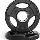 LIONSCOOL 2-Inch Rubber Coated Olympic Grip Plate in Pairs or Single for Strength Training, Weightlifting and Bodybuilding, (5LB PAIR)