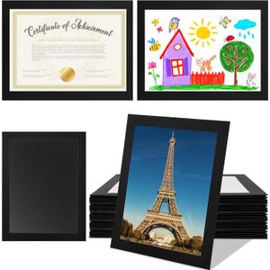 8.5 x 11 Paper Diploma Frame with High Definition PVC Window Paper Certificate Degree Document Holder Picture Photo Frames Display Gallery Wall Frame Art Frames for Tabletop and Wall Display(30,Black)
