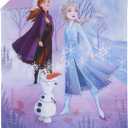 Disney Frozen 2 Lavender, Light Blue and Purple Forest Spirit 4 Piece Toddler Bed Set - Comforter, Fitted Bottom Sheet, Flat Top Sheet, Reversible Pillowcase