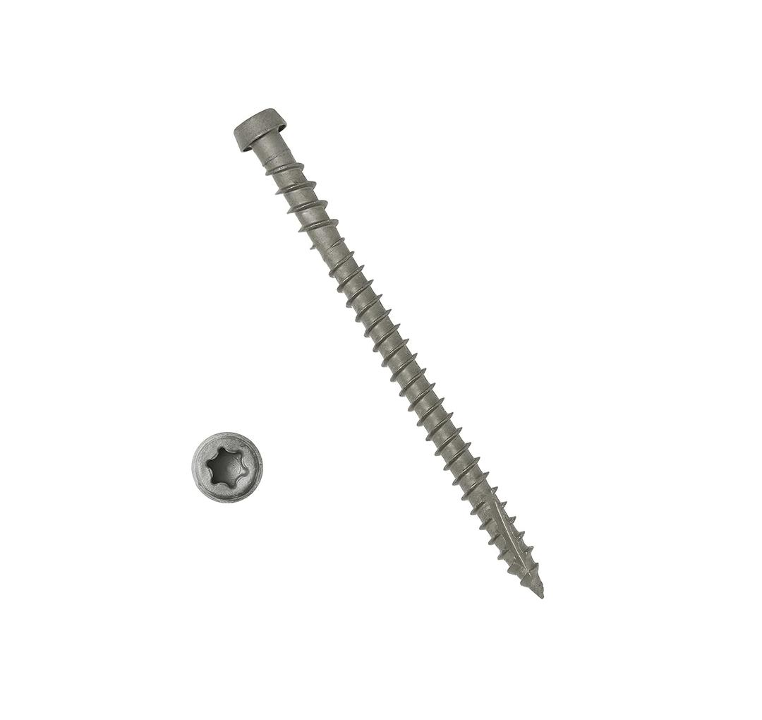 Coated Composite Deck Screws #10 x 2-3/4, Self Tapping Wood Screws and Deck Screws with Torx T20 Star Drive, Type 17 Point, Flat Head, 1 Free Bit Included (Gray, 75), by YYL FASTENER