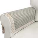 Couch Arm Covers, 2pcs VelvetSofa Arm Covers, Couch Covers, Non-Slip Lace Armrest Covers, Headrest/Backrest Cover, Seat Cover, Slipcover for Pet Armchair Loveseat Recliner Furniture(28"24", Sand)