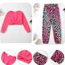 Girls 2 Piece Outfits Long Sleeve Twist Front Shirts and Camo Pants Sets for Fall Winter Sweatsuits Size 5-14Y (Pink)