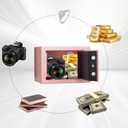 Digital Electronic Money Safe, Steel Security Lock Box with Keypad, Office Hotel Business Jewelry GunCash Safe, 0.23 Cubic Feet, 9.06" W x 6.69" D x 6.69" Hpink
