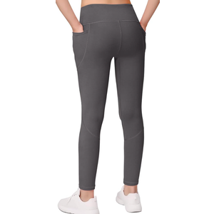 MIRITY Girls Athletic Leggings with Pockets - Kids Workout Running Yoga Pants for Girls Dance Leggings, XS