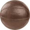 Core Weighted Medicine Ball 4, 6, 8, 10, 12, 14, 16, 20, 25, 30 lbs, Soft Touch Vegan Leather with Sturdy Grip for Strength Training, Recovery, Balance Exercises and Other Full-Body Workouts (Brown)