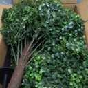 27.5" Artificial Boxwood Topiary Ball Tree, Set of 2 Fake Bushes Shrubs with Ground Spike, UV Resistant Faux Evergreen Boxwood Trees for Front Porch Planters Outdoor Garden Decor