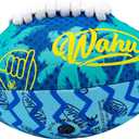 Wahu 100% Waterproof Mini Beach Football with Real Laces for in and Out of Water Play, 6.5" Outdoor Mini Football for Pool and Beach Games, Blue/Teal